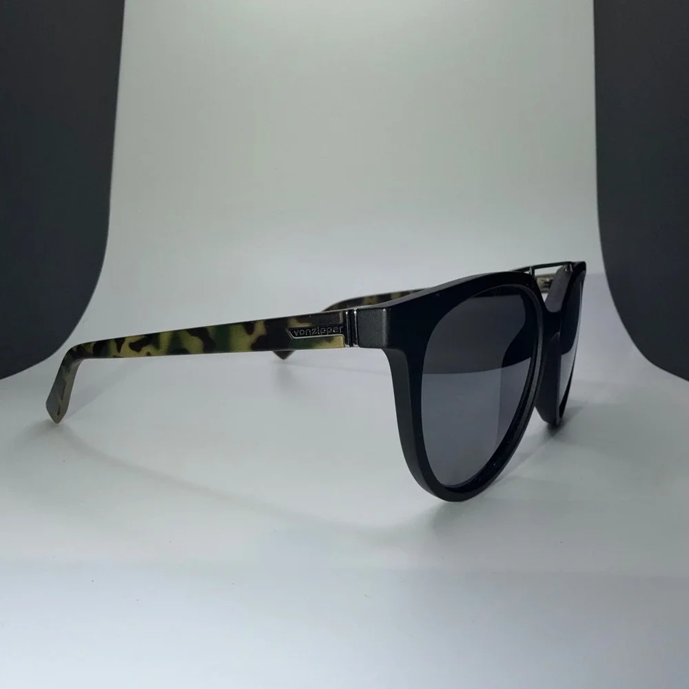 VonZipper Hitsville Sunglasses Camo Tortoise Double Bridge Matte Black Grey Lens
